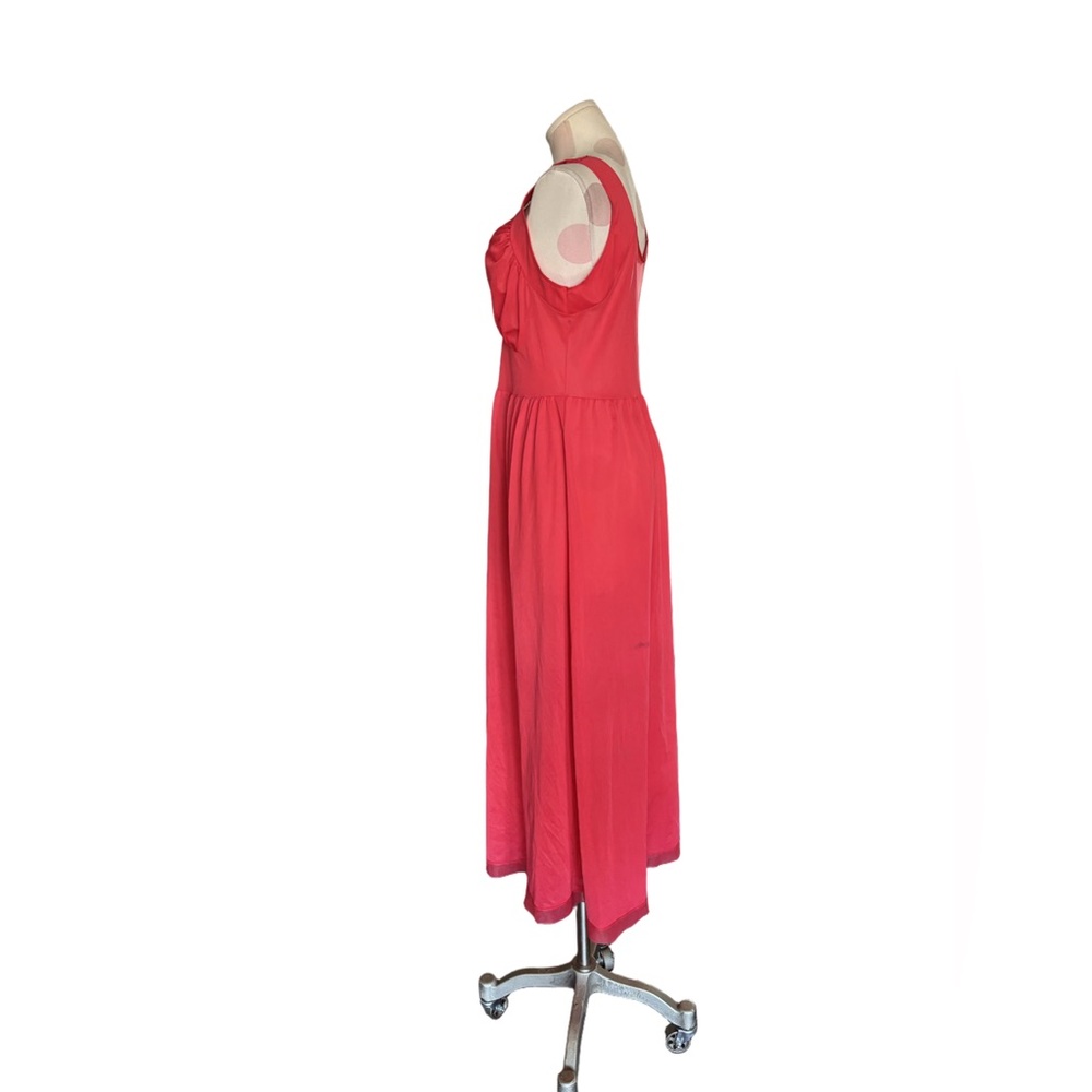 Mod 60s Retro Romantic – Vintage Coral Pink maxi length negligee – Medium - Picture 3 of 8